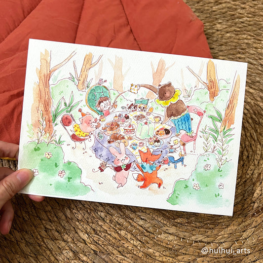 Hui Hui - A5 artprint - Tea Party