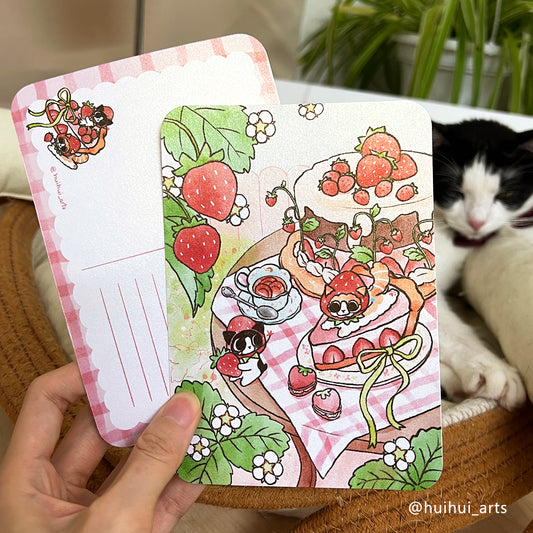 Hui Hui - Postcard - Strawberry Party
