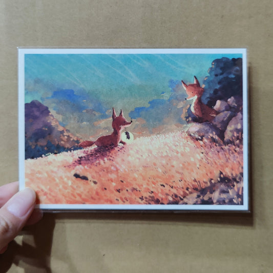 afu A6 Postcard | Fox Coming Home