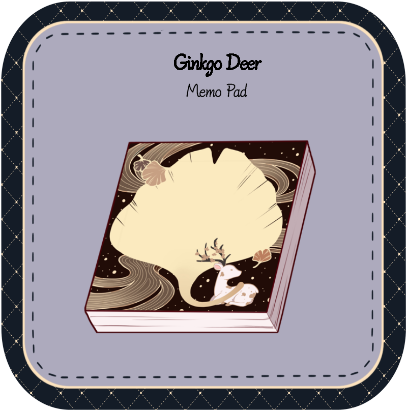 Ginkgo Deer Memo Pad