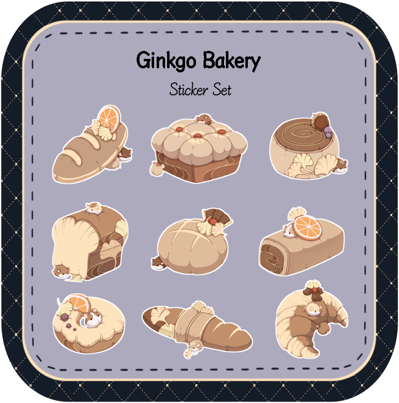 Ginkgo Bakery Sticker Set