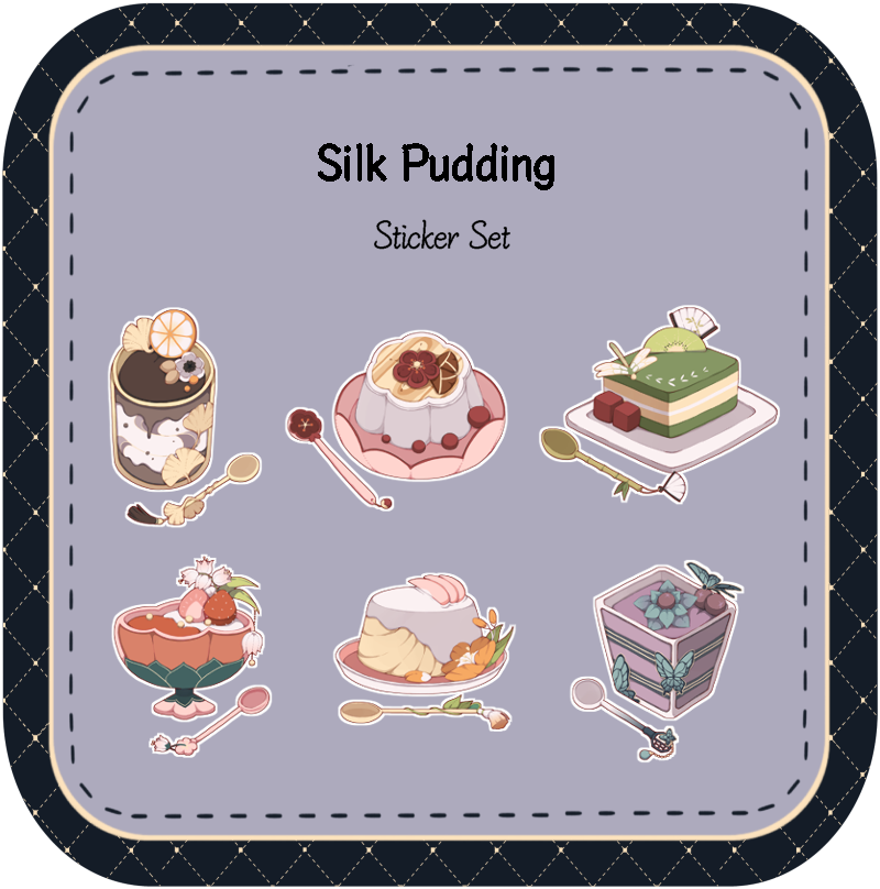Silk Pudding Sticker Set – chub.my