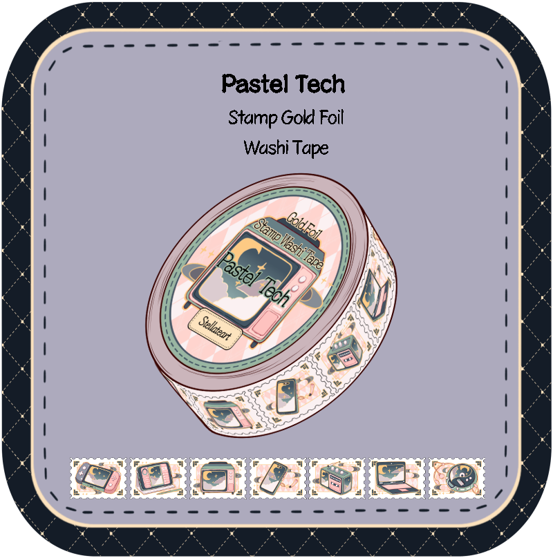 Pastel Tech Stamp Washi Tape