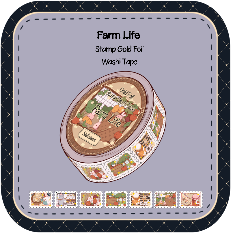 Farm Life Stamp Washi Tape