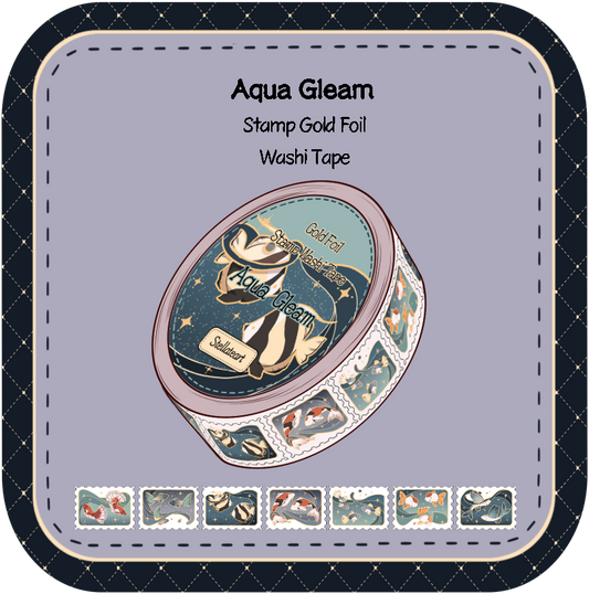 Aqua Gleam Stamp Washi Tape