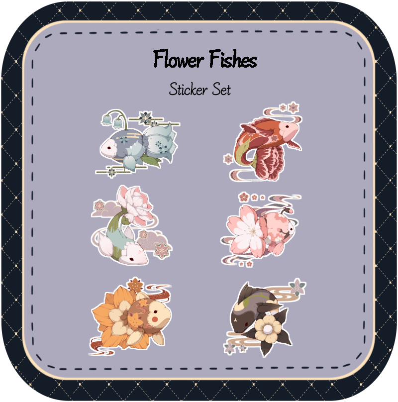 Flower Fishes Sticker Set