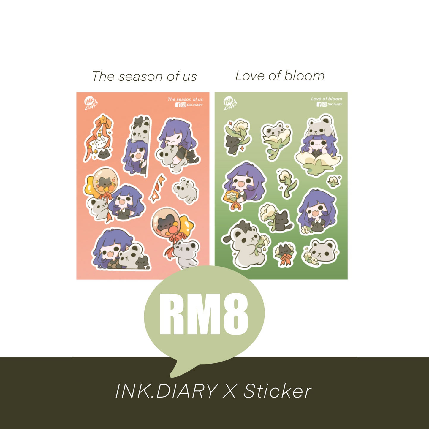 INK.DIARY Sticker Sheet - Love of bloom