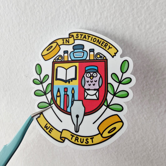 In Stationery We Trust Sticker