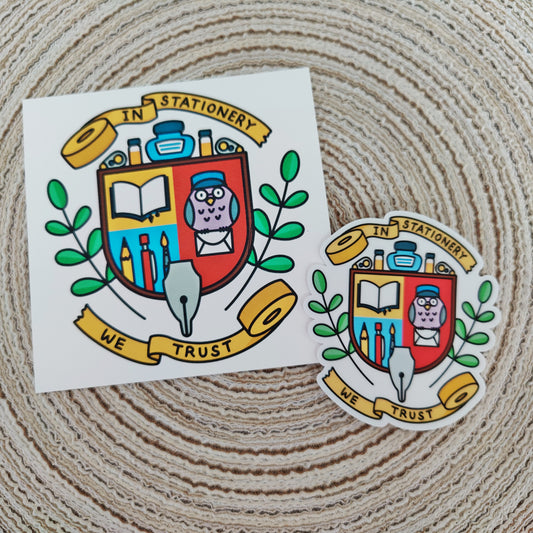In Stationery We Trust Sticker