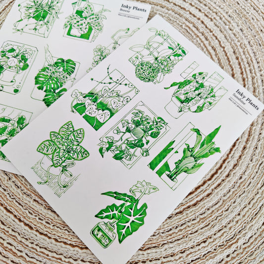 Inky Plants Sunshine Washi A6 Sticker Sheet