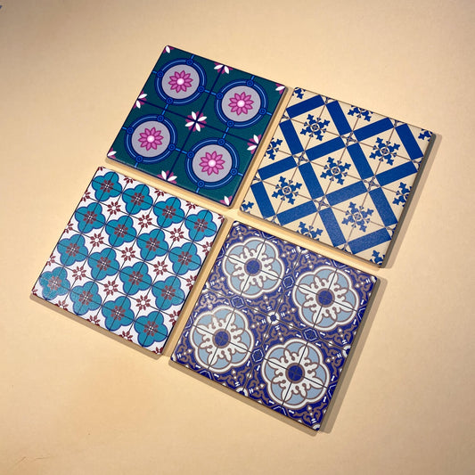Peranakan Ceramic Coaster Set (of four)- Cold Set