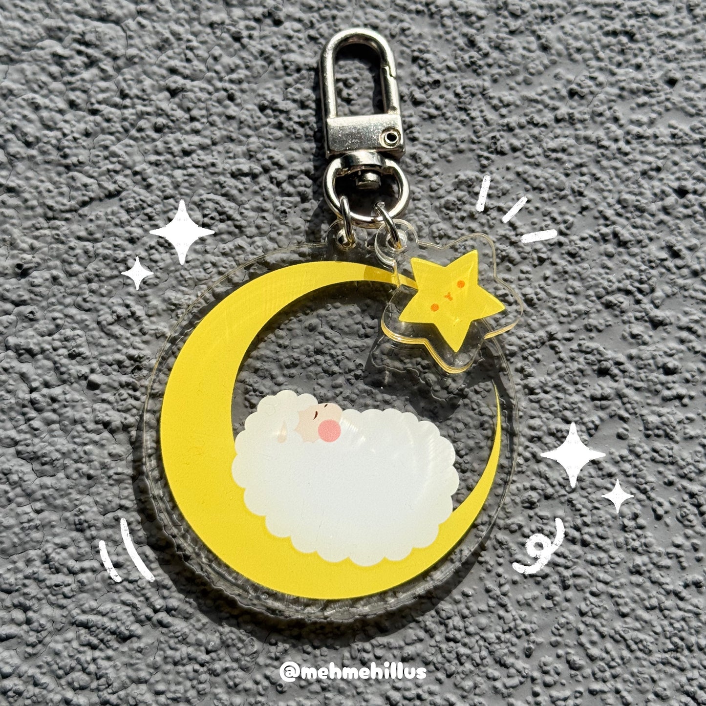 mehmeh | Acrylic Keychain - Cresent Moon