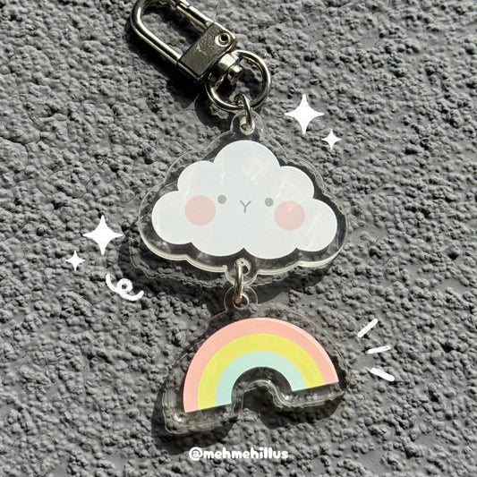 mehmeh | Acrylic Keychain - Rainbow Cloud