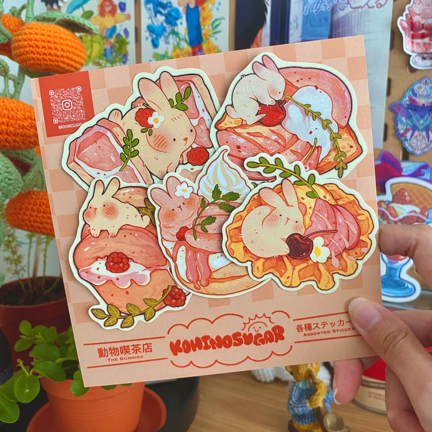 Peachy Bunnies - sticker pack