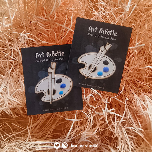 Last Stardust | Art Palette Wooden Pin - Blue