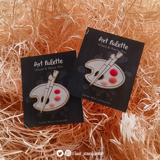 Last Stardust | Art Palette Wooden Pin - Red