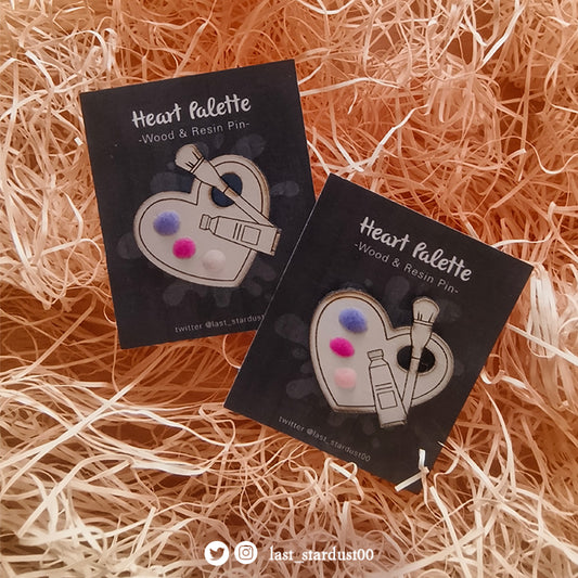 Last Stardust | Heart Palette Wooden Pin - Purple