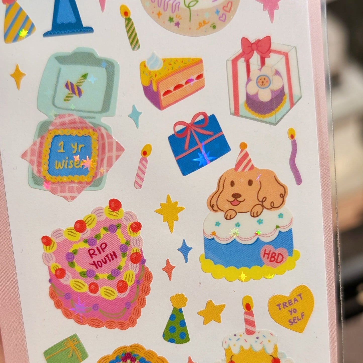 miaw soda- cake party! sticker sheet