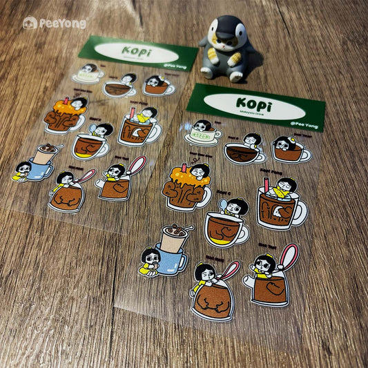 Pee Yong Diary - Kopi crystal sticker sheet
