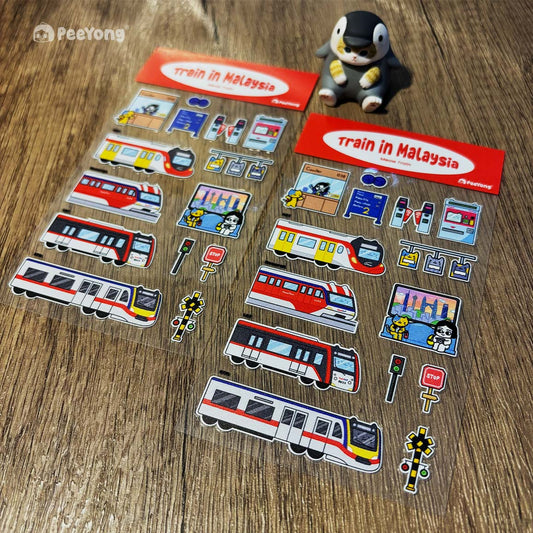 Pee Yong Diary - Train in Malaysia | Meow Train crystal sticker sheet