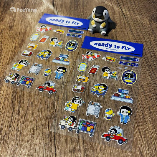 Pee Yong Diary - Ready to Fly | Now Boarding crystal sticker sheet