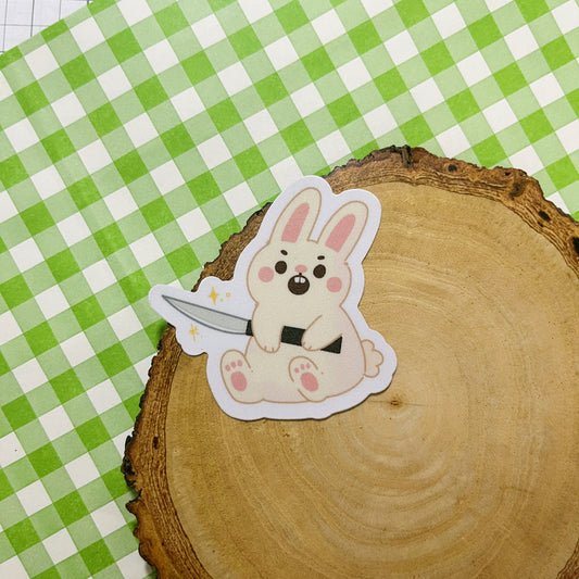 Panda Yoong | Rabbit with knife die-cut sticker