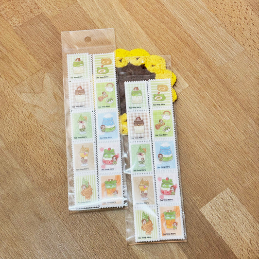 Pee Yong Diary - Matcha & Hojicha Stamp Washi Tape