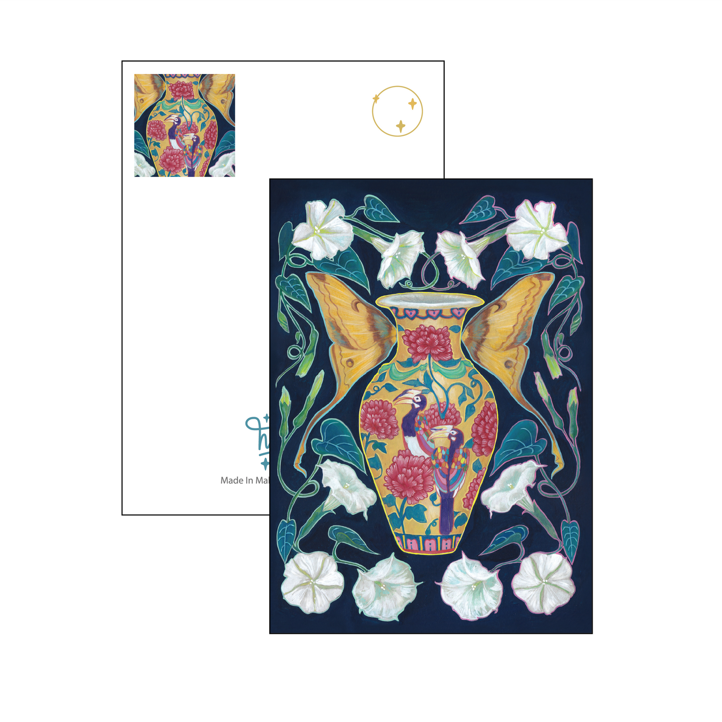 Peranakan Flora- moonflower postcard