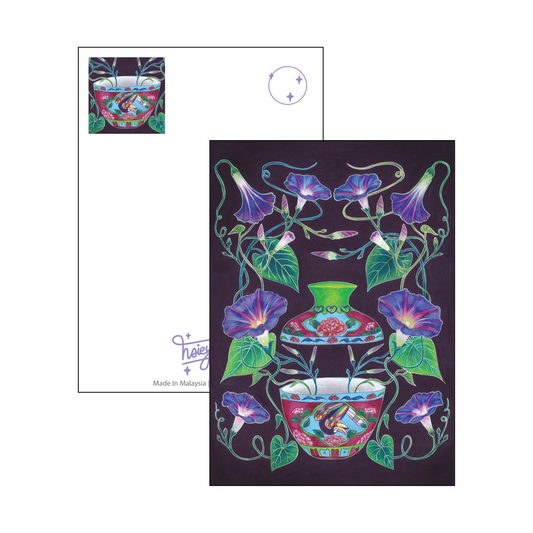 Peranakan Flora- Morning glory postcard