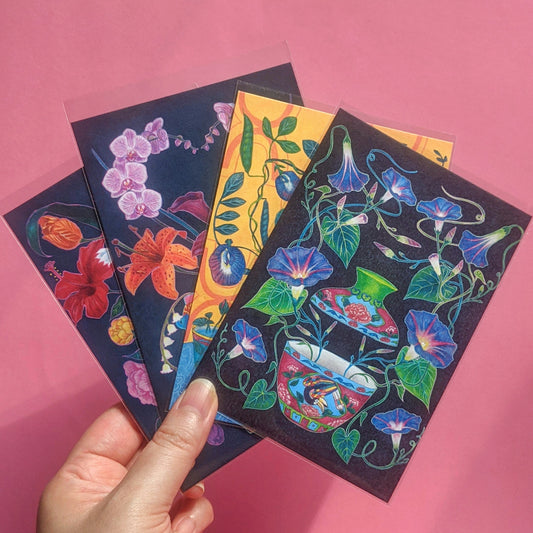 Peranakan Flora- moonflower postcard