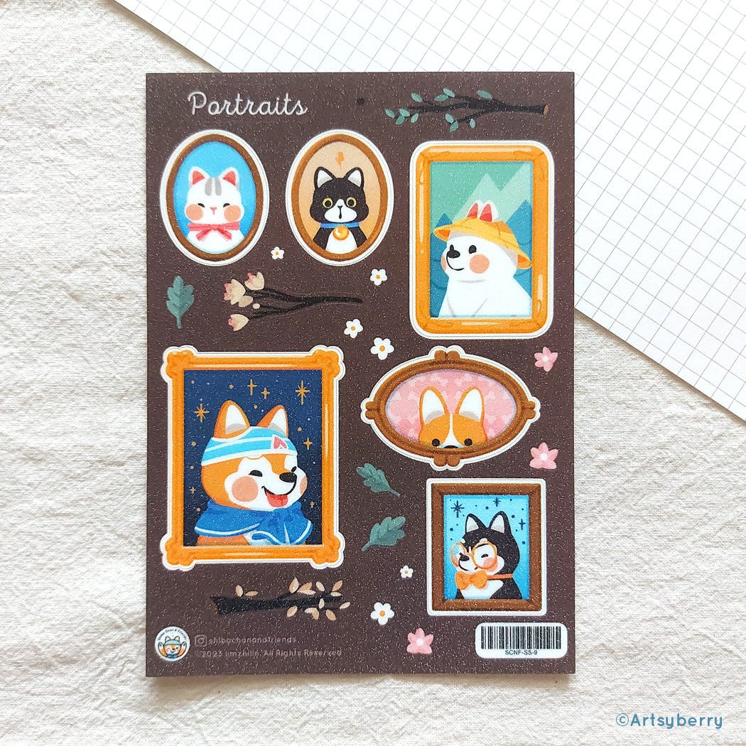 Sticker Design Portrait Sparkly Sticker Sheet // Portraits – chub.my
