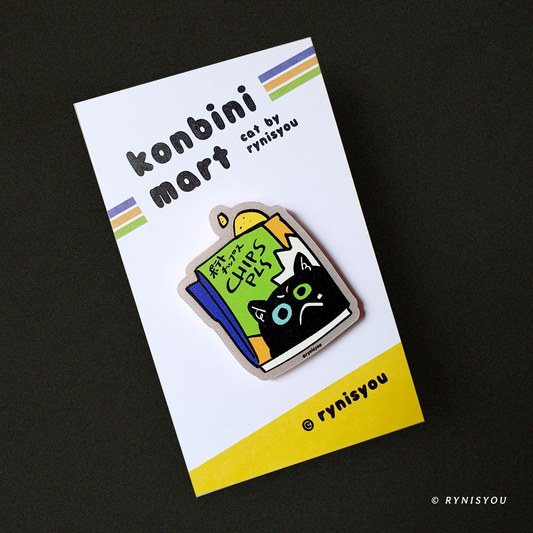 Konbini Mart - Chips Please, Cat Acrylic Pin
