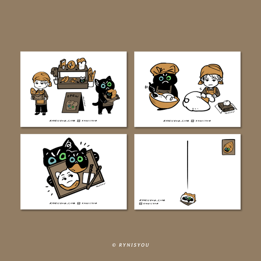 Bakery Cat Postcard (A6)