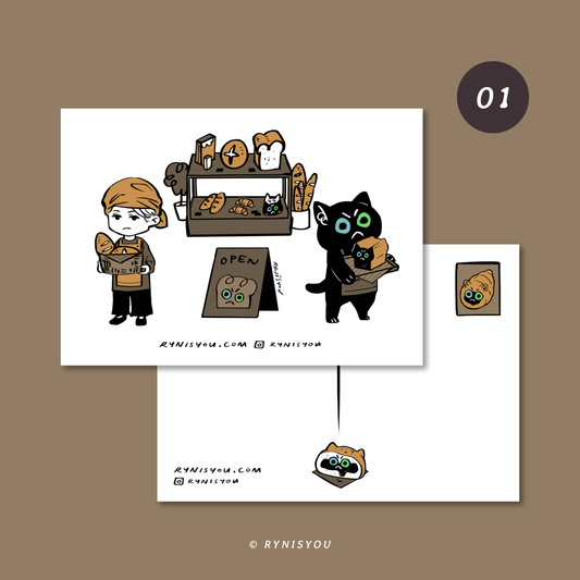 Bakery Cat Postcard (A6)