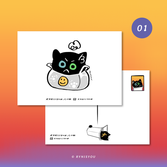 (Just As I Thought) Trash Cat Postcard (A6)