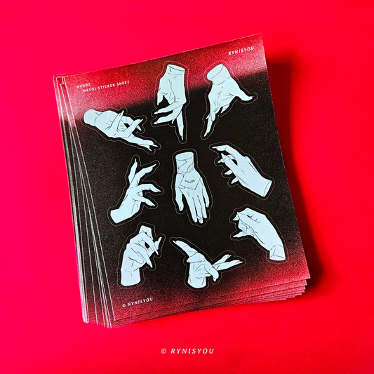 hands Washi Sticker Sheet (A6)