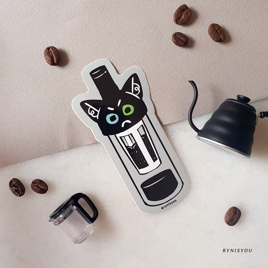 Barista Cat - Cold Brew Vinyl Sticker