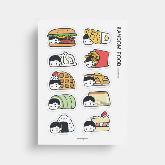 Nothingwejun | Random Food Sticker Sheet (Hamburger)