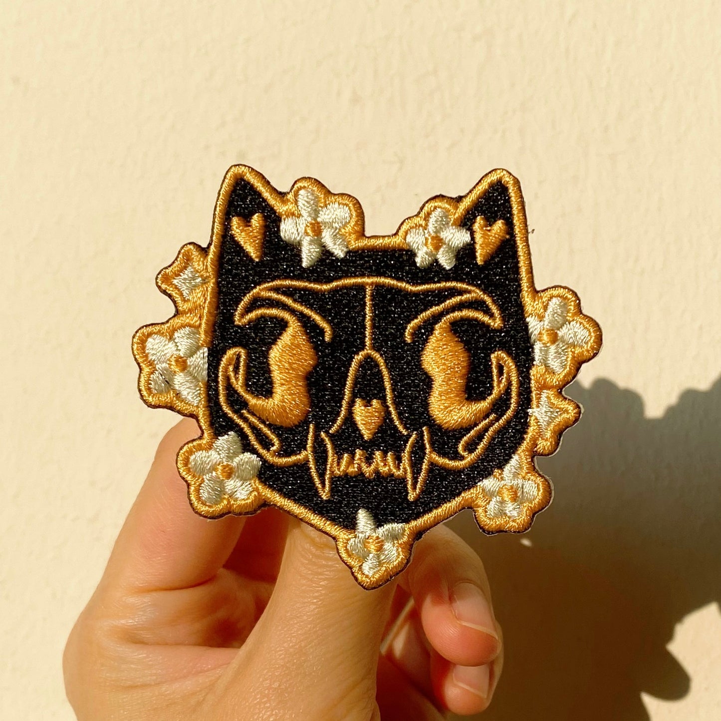 ShinnerCXI Embroidery Pin - Black Cat Skull