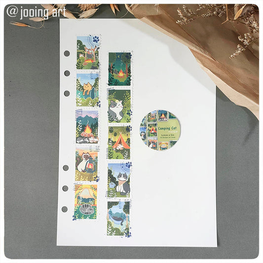 Stamp Washi Tape - Camping Cat