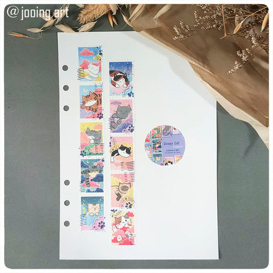 Stamp Washi Tape - Sleepy Cat