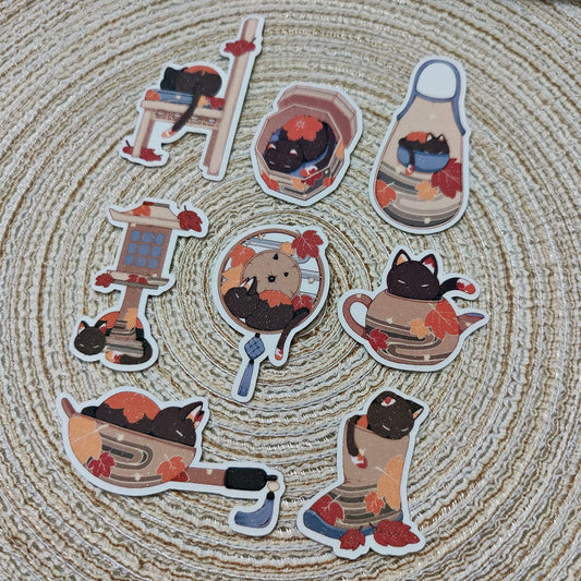 Autumn Cat Sticker Set