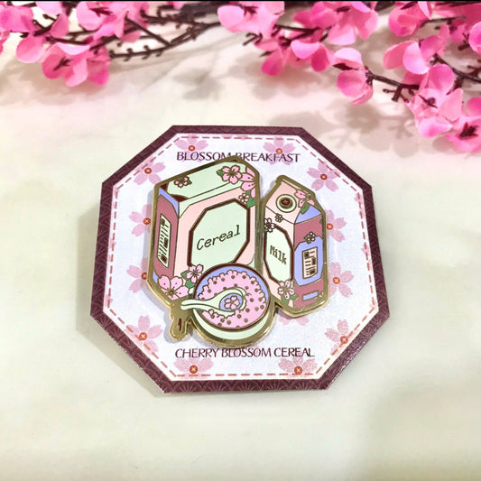 Blossom Breakfast Enamel Pin - Cherry Blossom Cereal