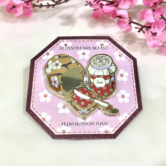 Blossom Breakfast Enamel Pin - Plum Blossom Toast