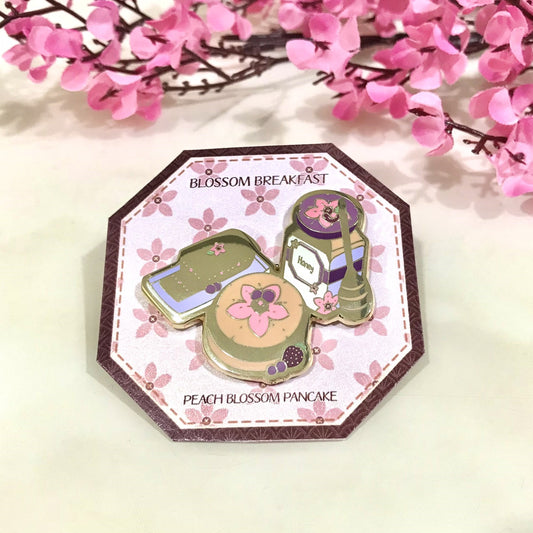 Blossom Breakfast Enamel Pin - Peach Blossom Pancake