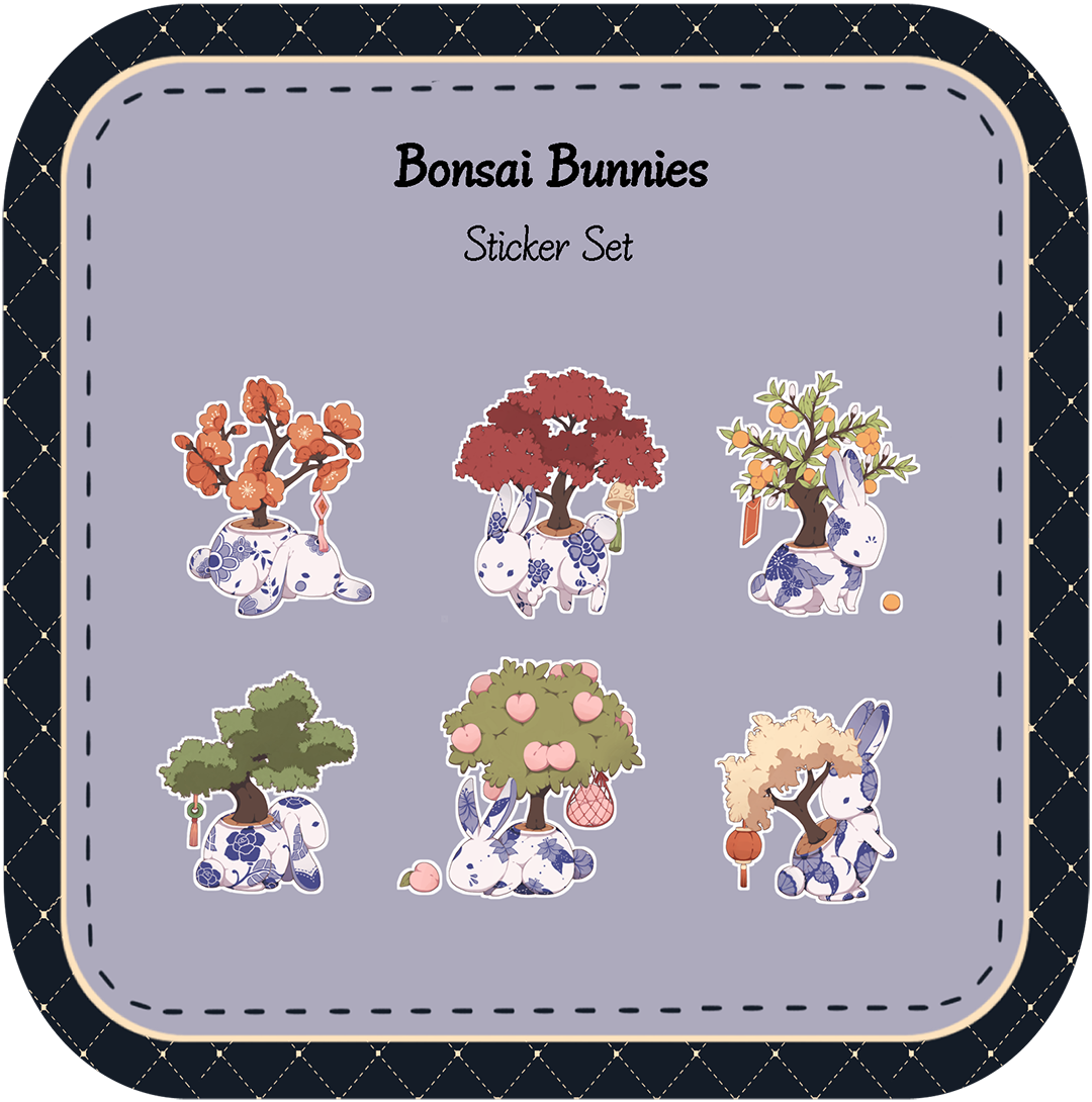 Bonsai Bunnies Sticker Set