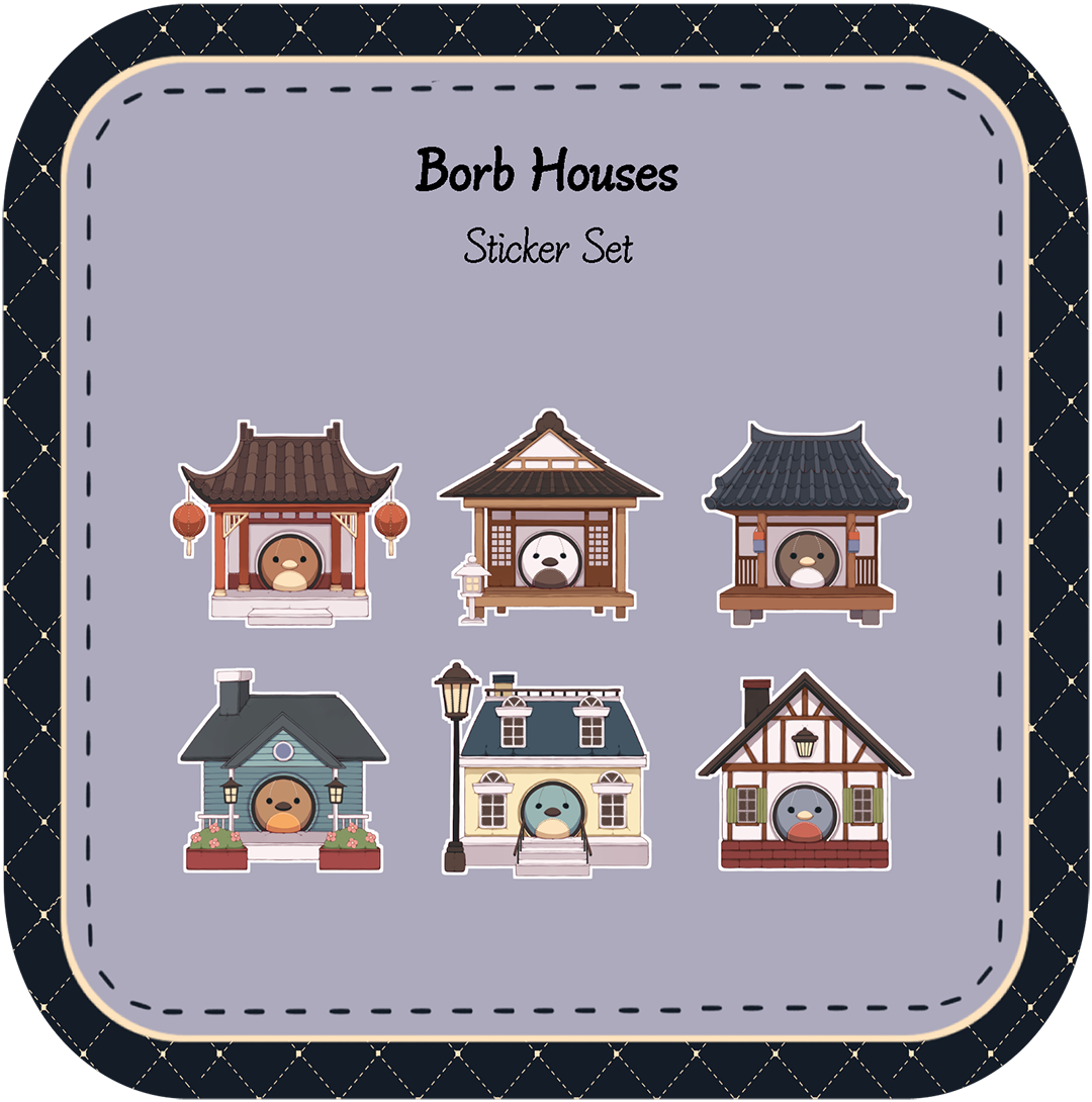 Borb Houses Sticker Set