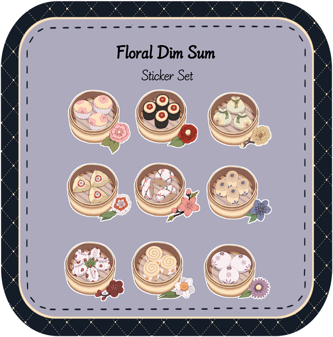 Floral Dim Sum Sticker Set – chub.my