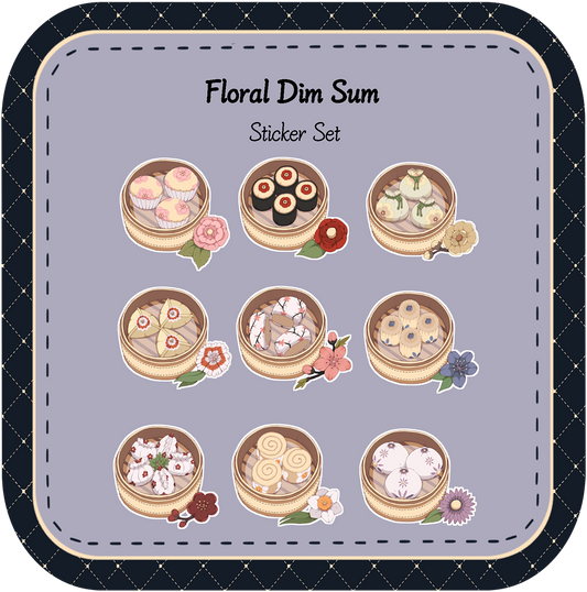 Floral Dim Sum Sticker Set