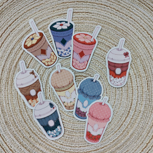 Fruit, Flora and Fauna Bubble Tea Sticker Set